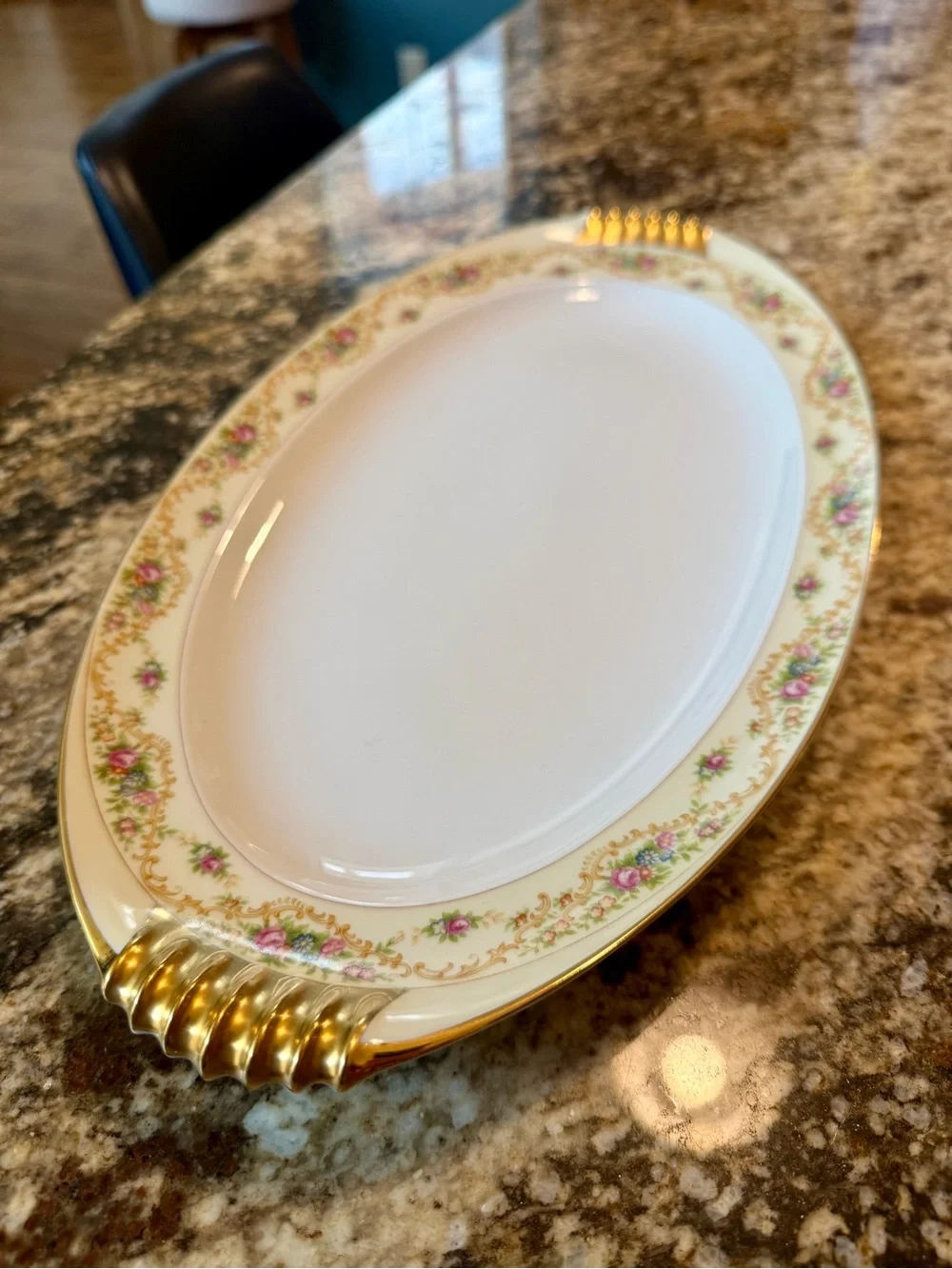 Vintage Meito Floral and Gold Porcelain Serving dishes with Floral Trim
